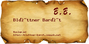 Blüttner Barót névjegykártya